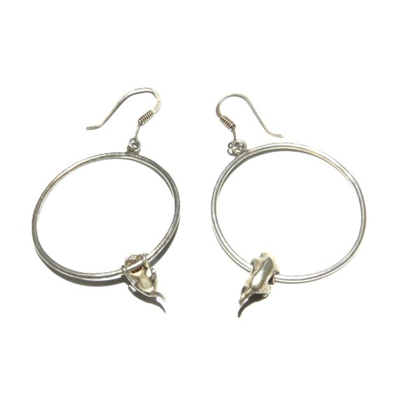 Vintage Playful Hanging Kittens Sterling Silver Earrings - Picture 2 of 13